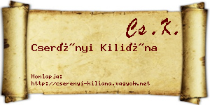 Cserényi Kiliána névjegykártya